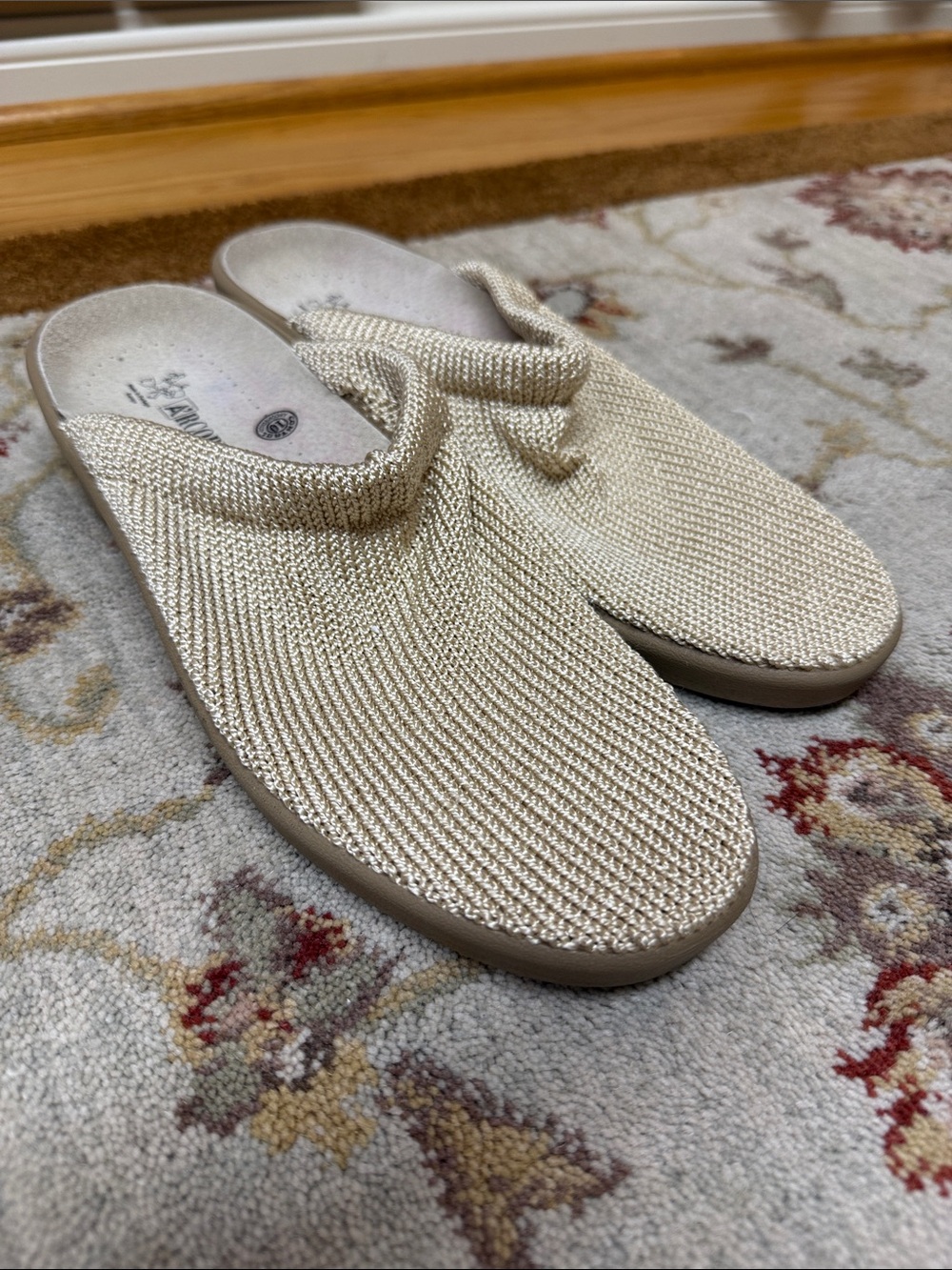 Arcopedico Light Beige Knit Slip-On Women’s Mules